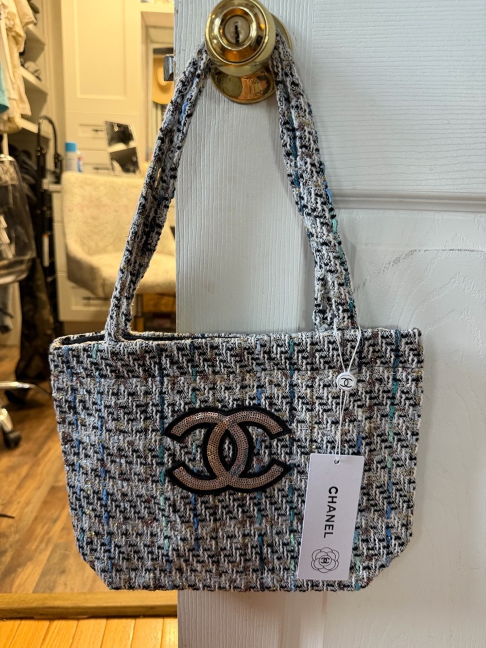 Chanel VIP/COMPLIMENTARY Tweed Mini Tote Bag in Multicolor - Picture 2 of 9